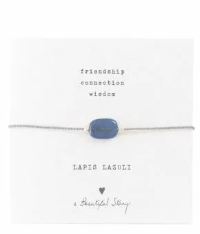 Gemstone Card Lapis Lazuli Silver Plated Bracelet