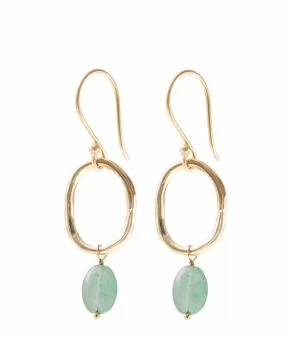 Graceful Aventurine Gold Plated Earrings