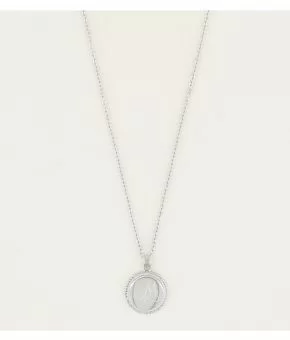 myjewellery-kettinginitialmunt-ketting-zilverkleurig-necklace-mj02706-front