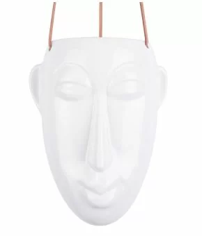 Hanging plant pot Mask long glazed