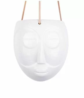 Hanging plant pot Mask glazed