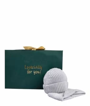 Giftbox Classic Boys Baby Mini Beanie and Col