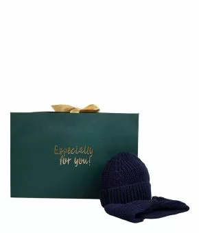 Giftbox Classic Boys Baby Mini Beanie and Col