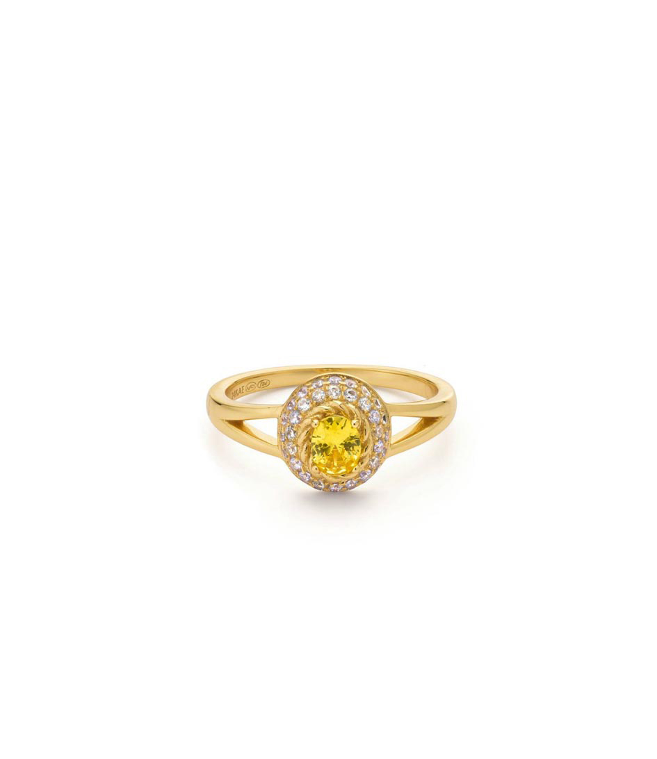Ring With Colored Stones And Open Band Detail 124147Y