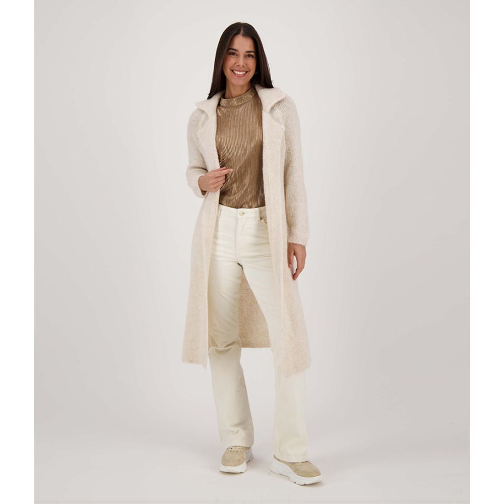 Outerwear Zusss Vest Sale Lang Vest Met Reverkraag Zand Online Kopen