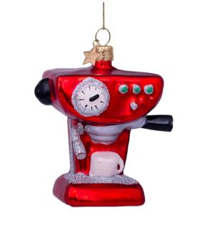 Ornament glass coffee machine H9cm