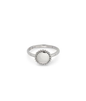 Ring met muntje 925 Sterling zilver gerhodineerd 12425S