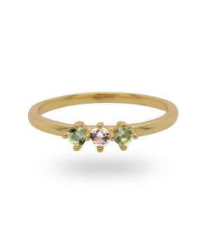 Ring met kleurstenen 925 Sterling zilver geel verguld 12407Y