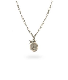 Collier met hangers 925 Sterling zilver gerhodineerd 32412S