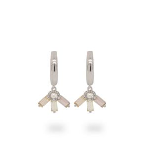 Creolen met hanger 925 Sterling zilver gerhodineerd 42413S