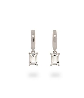 Creolen met hanger 925 Sterling zilver gerhodineerd 42417S