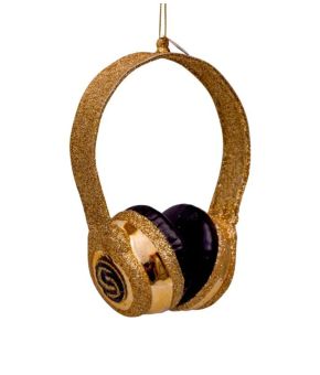Ornament glass glitter headset H12cm