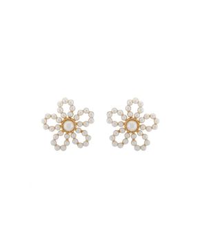Bloemvormige Oorbel Met Parels 925 Sterling zilver 42426Y