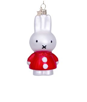 Ornament glass Nijntje Miffy Santa dress H11cm box