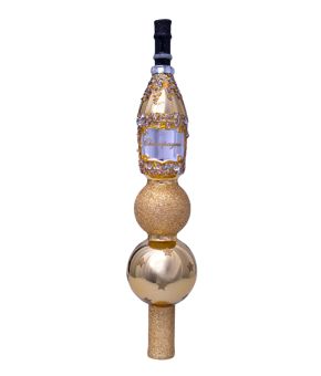 Tree Topper Gold With Champagne Bottle 26cm With Box