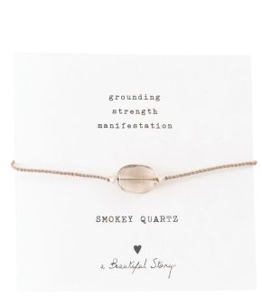 Gemstone Card Smokey Quartz Silver Plated Bracelet