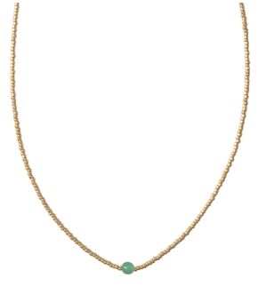 Flora Aventurine gold colored necklace