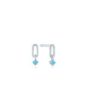 Turquoise Link Stud Earrings