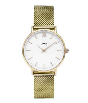 cluse cl30010 minuit mesh gold white front