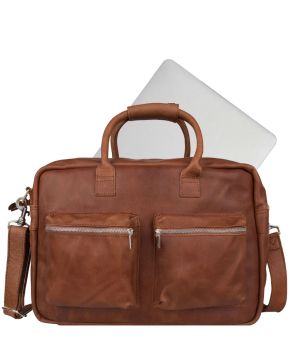 Cowboybag-1380-The-College-Bag-15.6-inch-cognac-laptopbag-front