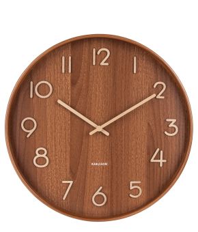 karlsson-wall-clock-pure-large-donkerbruin-front