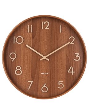 karlsson-wall-clock-pure-medium-donkerbruin-front