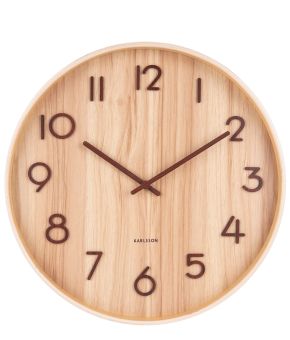karlsson-wall-clock-pure-medium-lichtbruin-front