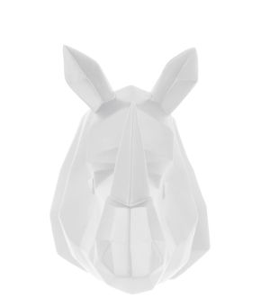 Wall hanger Origami Rhino polyresin matt white