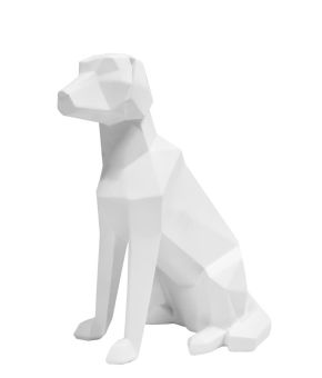 Statue Origami Dog sitting polyresin matt