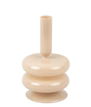 Candle Holder Sparkle Double Ring Glass