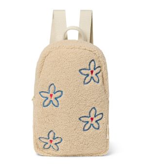 Ecru Flower Heart Teddy Mini Backpack