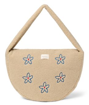 Ecru Flower Heart Teddy Cross Body Bag