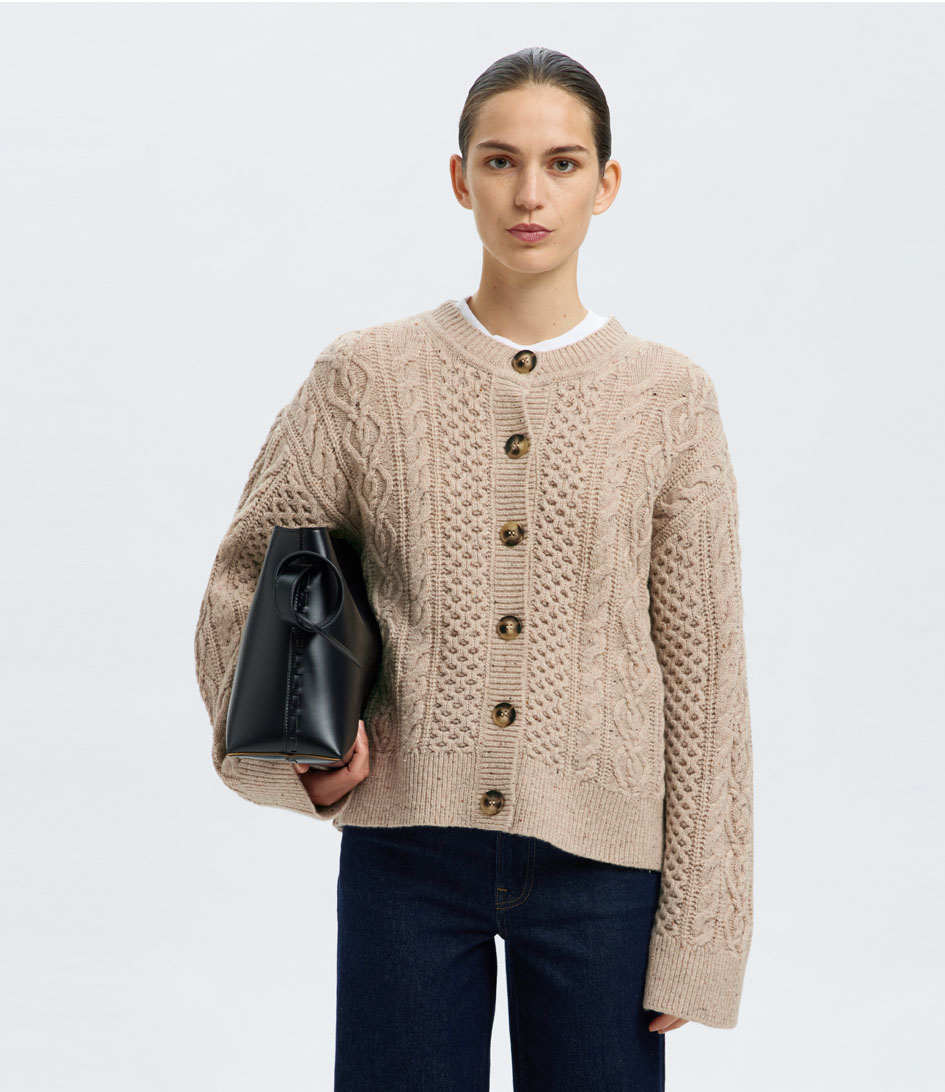 Nelly Long Sleeve Knit O-Neck Cardigan